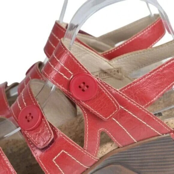 Romika Calgary 2 Wedge Sandal Red Adjustable Straps Size 38 US 7-7.5 - Picture 3 of 14